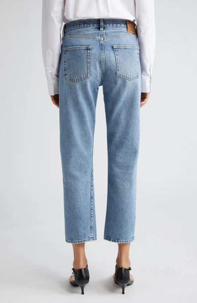 Shop Totême Twisted Seam Organic Cotton Straight Leg Jeans In Worn Blue