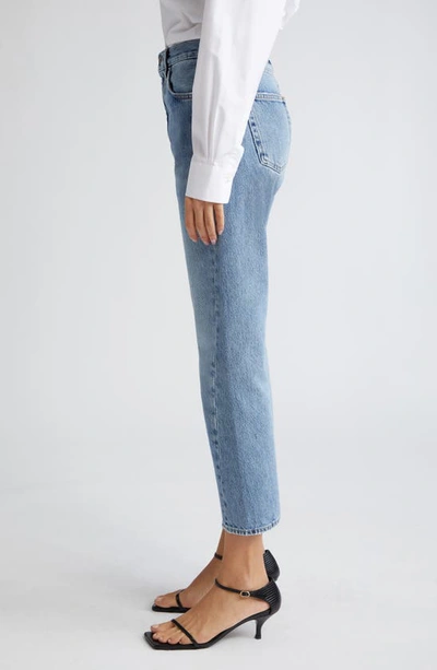 Shop Totême Twisted Seam Organic Cotton Straight Leg Jeans In Worn Blue