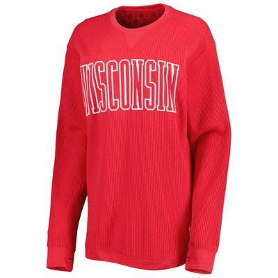 Shop Pressbox Red Wisconsin Badgers Surf Plus Size Southlawn Waffle-knit Thermal Tri-blend Long Sleeve T-