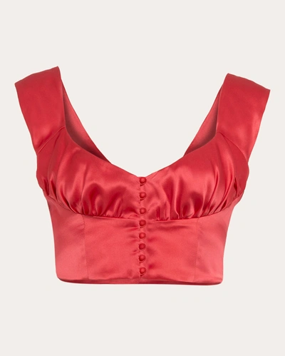 Shop Byvarga Women's Audrey Silk Bustier Top In Red