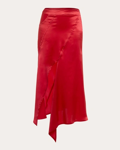 Shop Byvarga Women's Mara Silk Skirt In Red