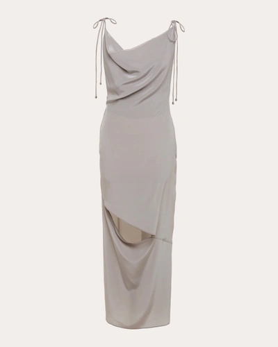 Shop Byvarga Women's Alice Silk Maxi Dress In Grey