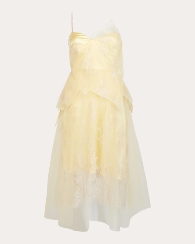 Shop Byvarga Women's Luna Silk Tulle Dress In Yellow