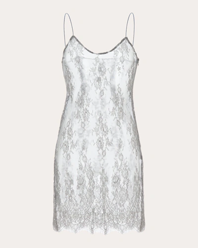 Shop Byvarga Women's Sabrina Lace Mini Dress In Silver