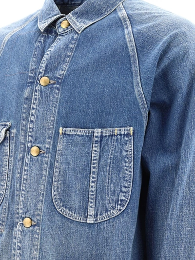 Shop Orslow "1950's" Overshirt In Blue