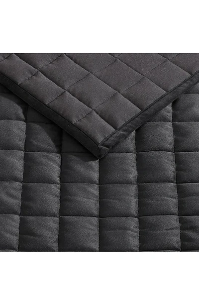 Vera Wang Black Quilted Velvet Comforter Set In Black