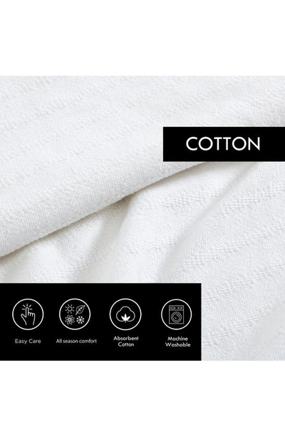 Vera Wang Ribbed 100% Cotton Blanket In White