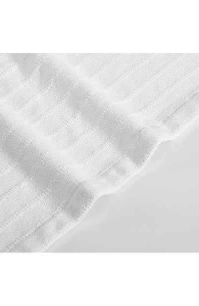 Vera Wang Ribbed 100% Cotton Blanket In White