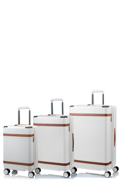 Champs Vintage Black Hardside 3-piece Luggage Set In Ivory