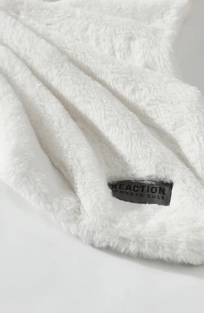 Shop Kenneth Cole Faux Fur Reversible Throw In White