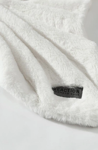 Kenneth Cole Faux Fur Reversible Throw In White