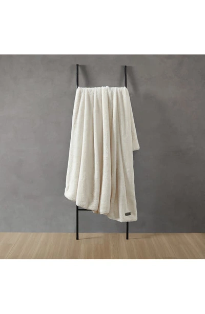 Kenneth Cole Faux Fur Reversible Throw In White
