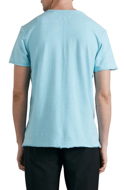 Shop Rag & Bone Miles Linen & Cotton Pocket T-shirt In Topaz