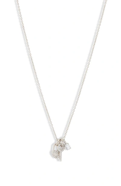 Shop Ajoa Cheeky Charm Necklace In Rhodium