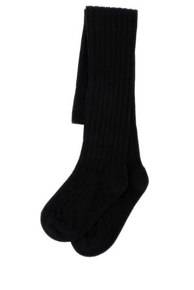 Shop Prada Stretch Long Socks In Black
