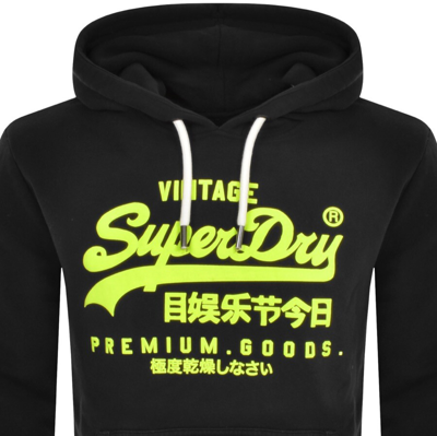 Shop Superdry Vintage Neon Logo Hoodie Black