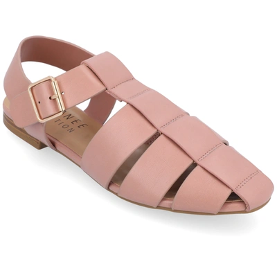 Journee Collection Womens Cailinna Ankle Strap Flat Sandals In Pink