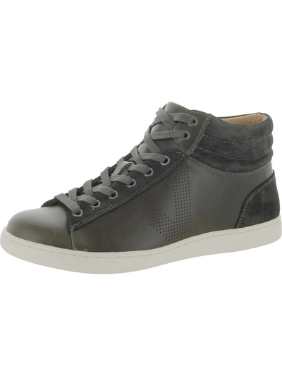 Shop Vionic Malcom Mens Leather Sport High-top Sneakers In Gold