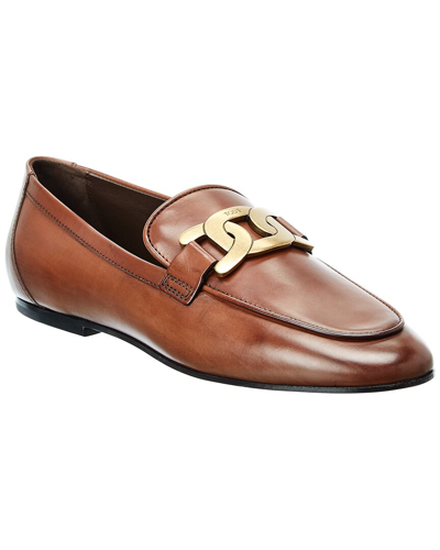 Shop Tod's Kate Leather Loafer In Brown