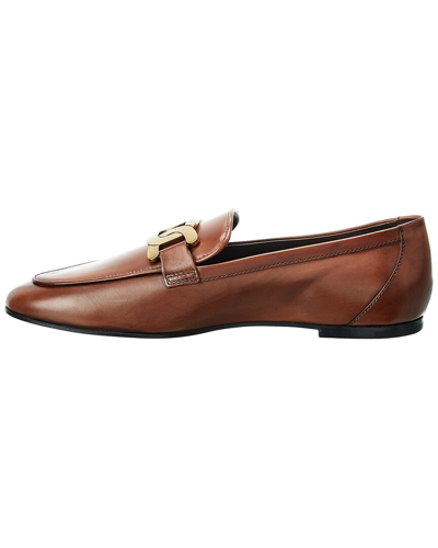 Shop Tod's Kate Leather Loafer In Brown