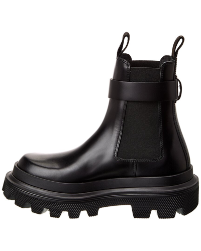 Shop Dolce & Gabbana Leather Chelsea Boot In Black