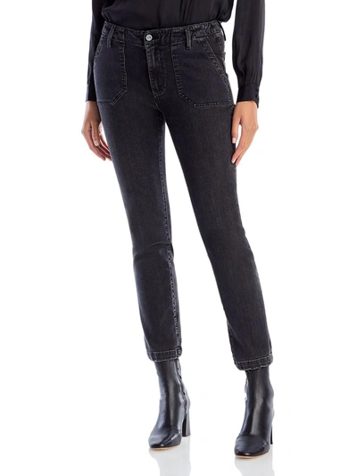 Shop Paige Mayslie Womens Denim Mid Rise Straight Leg Jeans In Multi
