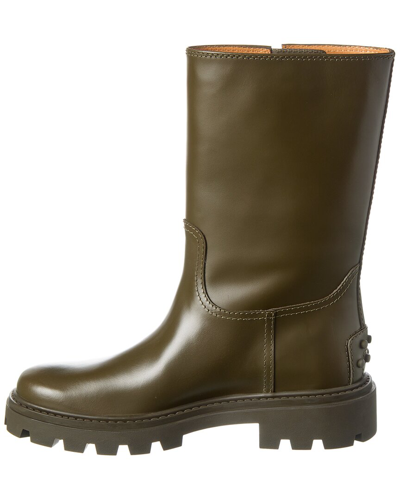 Shop Tod's Leather Boot In Green