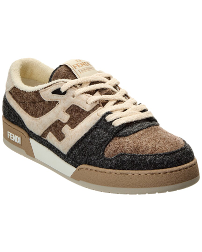 Shop Fendi Match Felt Sneaker In Grey