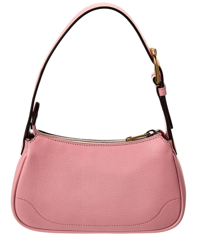 Shop Gucci Aphrodite Mini Leather Shoulder Bag In Pink