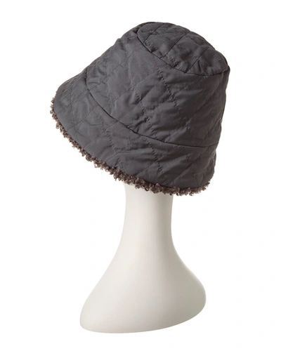 Shop Adrienne Landau Reversible Bucket Hat In Grey