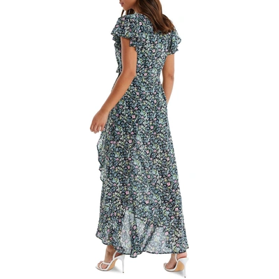 Shop Quiz Womens Chiffon Floral Print Maxi Dress In Multi