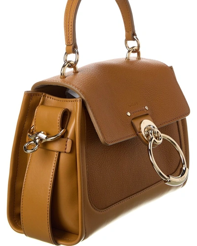 Shop Chloé Tess Day Mini Leather Shoulder Bag In Beige