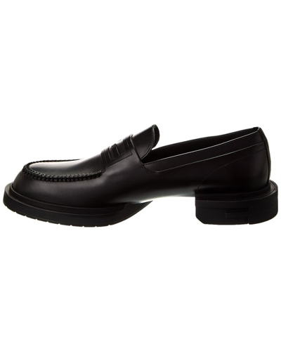 Shop Fendi Frame Leather Loafer In Black