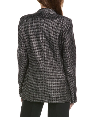 Shop Michael Kors Georgina One Button Wool-blend Blazer In Black