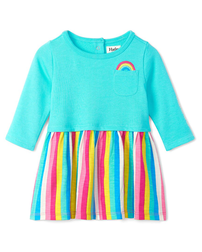 Shop Hatley Radiant Rainbow Layered Knit Dress In Multi