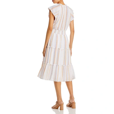Rails Amellia Womens Linen Blend Ruffled Midi Dress In Multi