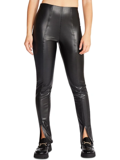 Shop Steve Madden Anastasia Womens Faux Leather Slim Leggings In Black