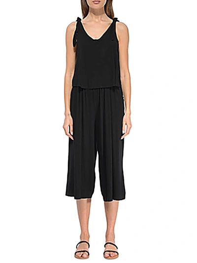 Shop B Collection By Bobeau Vicky Womens Knit Cropped Jumpsuit In Black