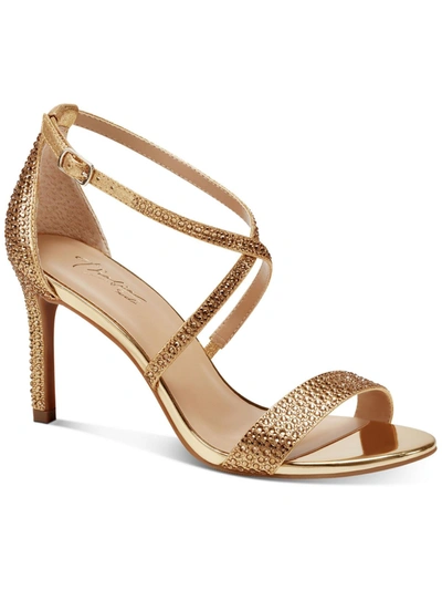 Shop Thalia Sodi Darria Womens Faux Leather Strappy Dress Sandals In Gold