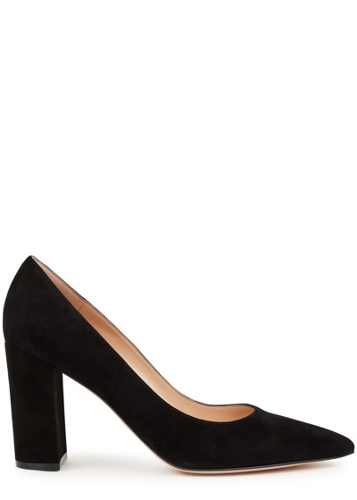 Shop Gianvito Rossi Piper 85 Suede Pumps In Black