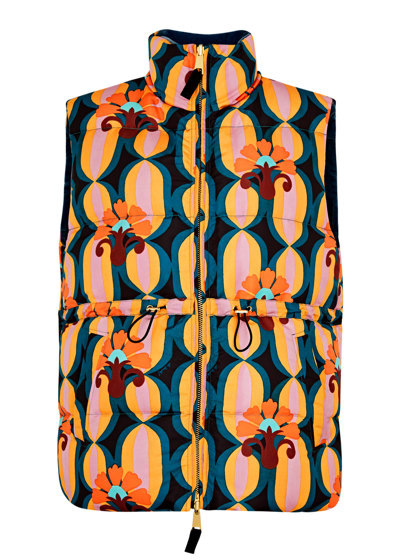 Shop La Doublej La Double J Printed Reversible Quilted Shell Gilet In Multicoloured