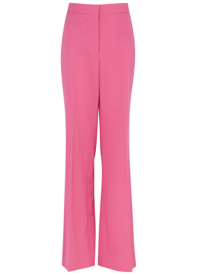 Shop Stella Mccartney Stretch-wool Flared Trousers In Pink