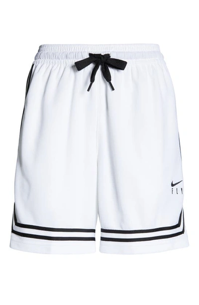 Shop Nike Dri-fit Fly Crossover Basketball Shorts In White/ Black