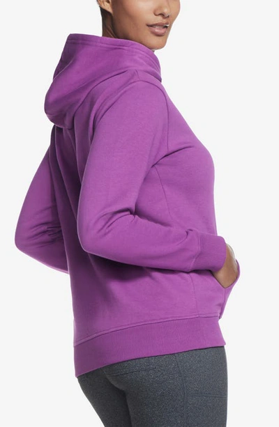 Shop Skechers Signature Pullover Hoodie In Purple/ Hot Pink