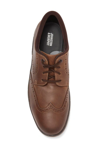 Johnston & Murphy Acklen Wingtip Derby In Brown Oiled