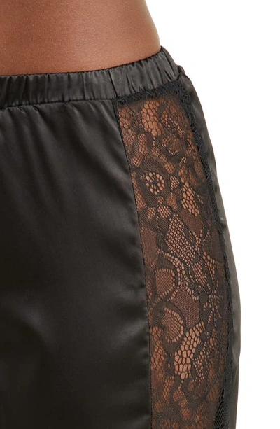 Seven 'til Midnight Seven ‘til Midnight Lace Trim Satin Bralette & Pants In Black