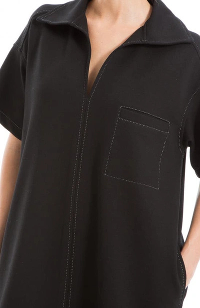 Shop Max Studio Collared Shift Dress In Black-black