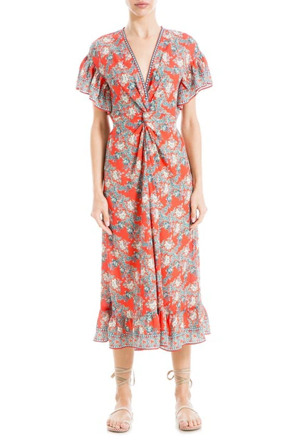 Shop Max Studio Flutter Sleeve Dress In Papaya