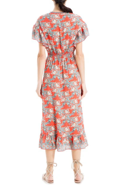 Shop Max Studio Flutter Sleeve Dress In Papaya