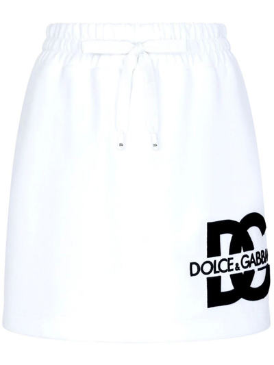 Shop Dolce & Gabbana Dg Logo Mini Skirt In White